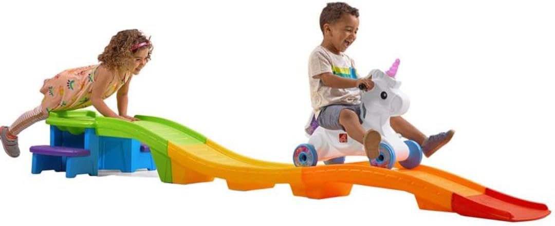 Step2 Unicorn Up  Down Roller Coaster Kids Ride On Toy, Push Car, Indoor/Outdoor Playset, Made of Durable Plastic, Max Weight 50 lbs., For Toddlers 2-5 Years Old, Multicolor · v2