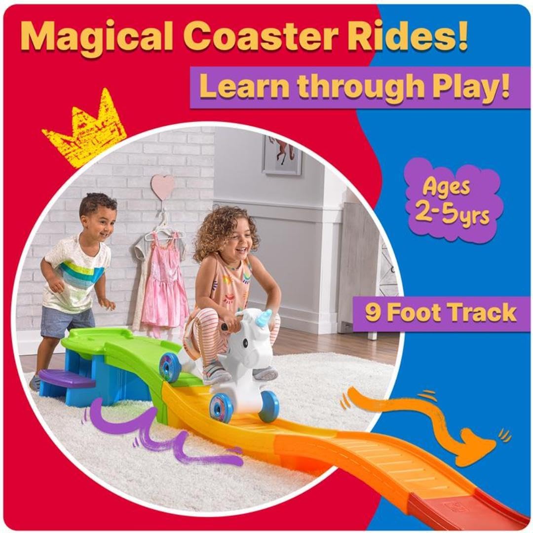 Step2 Unicorn Up  Down Roller Coaster Kids Ride On Toy, Push Car, Indoor/Outdoor Playset, Made of Durable Plastic, Max Weight 50 lbs., For Toddlers 2-5 Years Old, Multicolor · v2