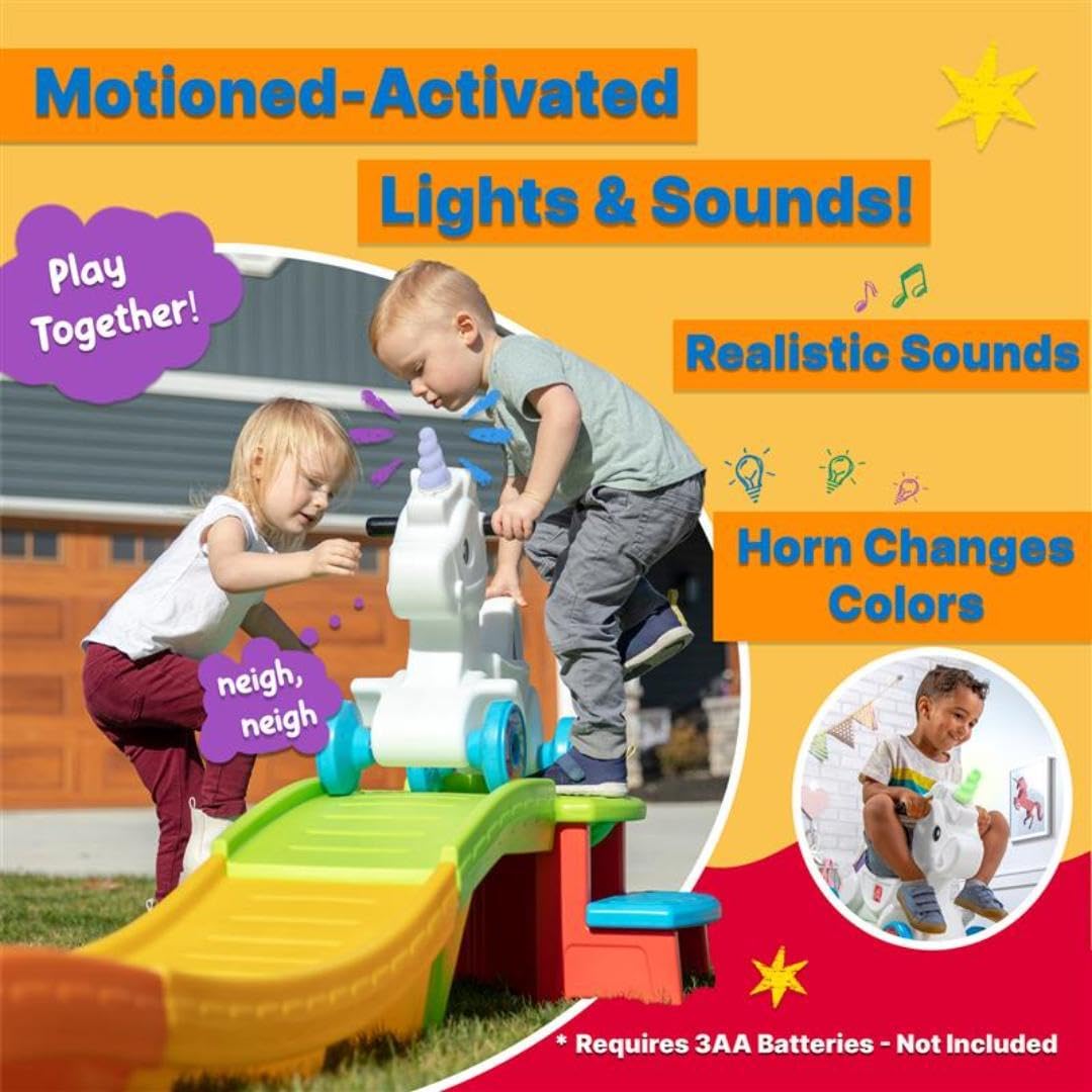 Step2 Unicorn Up  Down Roller Coaster Kids Ride On Toy, Push Car, Indoor/Outdoor Playset, Made of Durable Plastic, Max Weight 50 lbs., For Toddlers 2-5 Years Old, Multicolor · v2