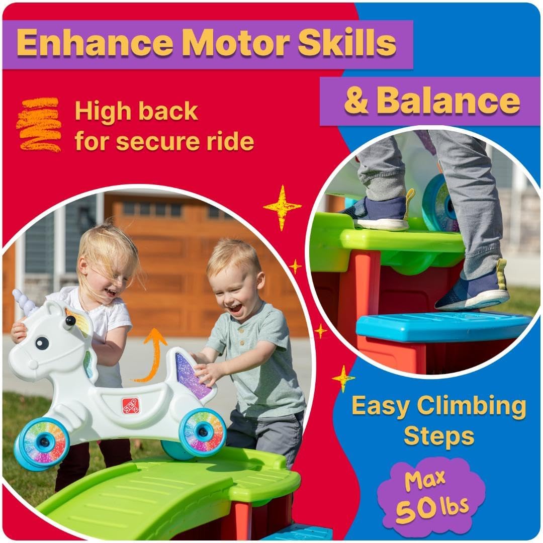 Step2 Unicorn Up  Down Roller Coaster Kids Ride On Toy, Push Car, Indoor/Outdoor Playset, Made of Durable Plastic, Max Weight 50 lbs., For Toddlers 2-5 Years Old, Multicolor · v2