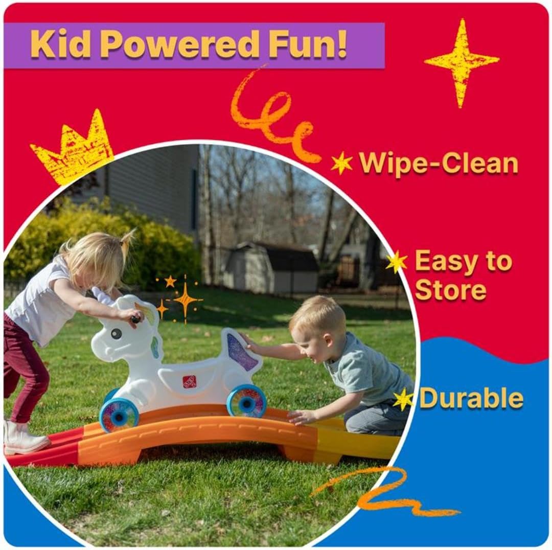 Step2 Unicorn Up  Down Roller Coaster Kids Ride On Toy, Push Car, Indoor/Outdoor Playset, Made of Durable Plastic, Max Weight 50 lbs., For Toddlers 2-5 Years Old, Multicolor · v2