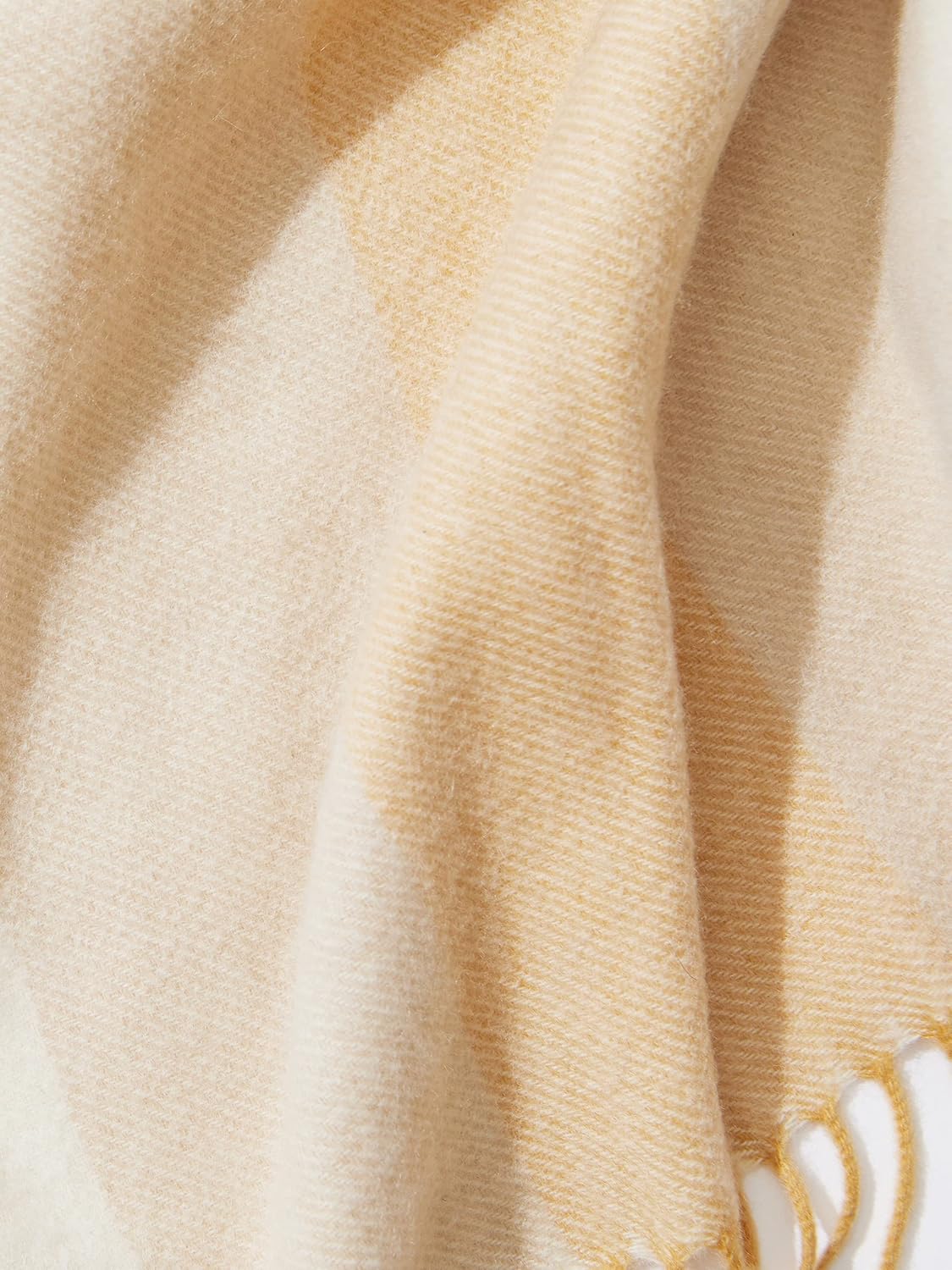 State Cashmere Multicolored Striped Home Throw Blanket with Decorative Fringe 100% Pure Cashmere Ultra Soft Accent Blanket for Couch, Sofa  Bed (Eggshell/Tan/Marigold, 70x50") · v2