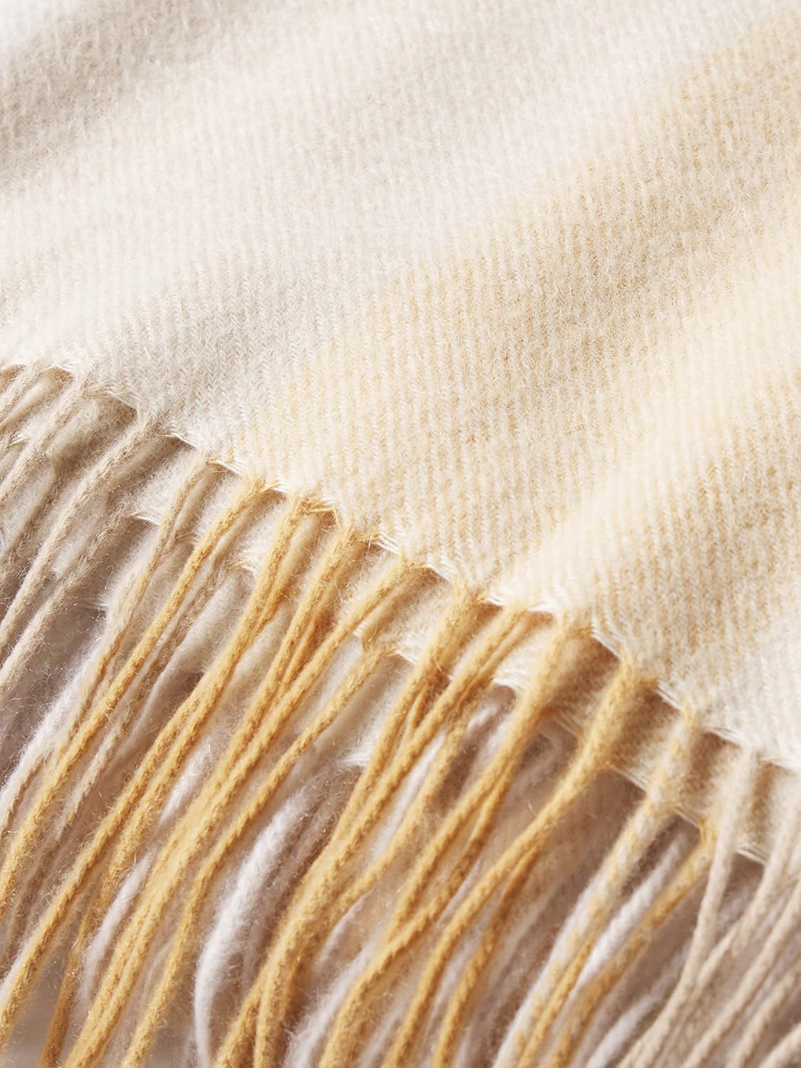 State Cashmere Multicolored Striped Home Throw Blanket with Decorative Fringe 100% Pure Cashmere Ultra Soft Accent Blanket for Couch, Sofa  Bed (Eggshell/Tan/Marigold, 70x50") · v2