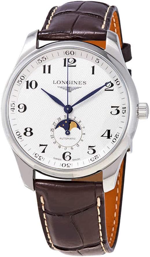 Longines Master Collection Automatic Moonphase Watch, Silver Barleycorn Dial, 42mm · v4