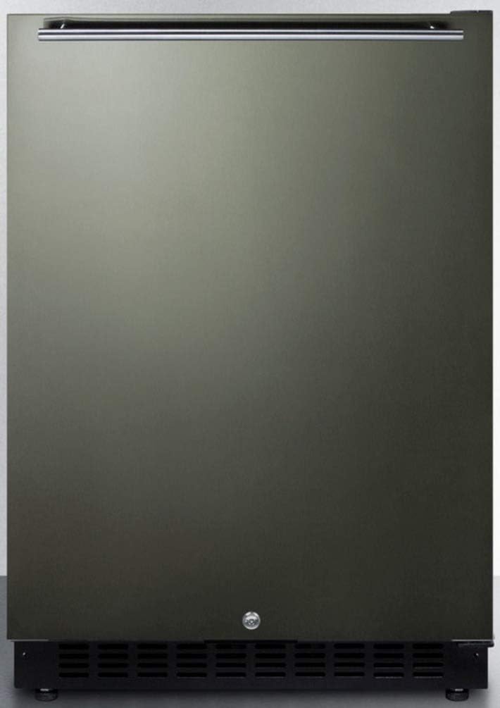 Summit Appliance AL54KSHH Built-in Undercounter ADA Compliant 4.8 cu.ft. 24 Wide All-refrigerator with Black Stainless Steel Door, Horizontal Handle, Black Cabinet, Door Storage and Digital Controls