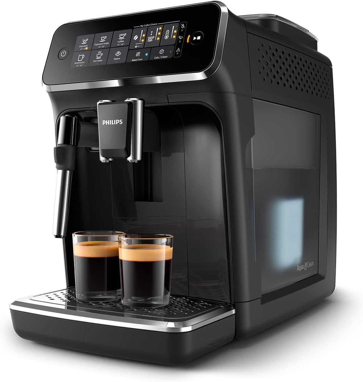 PHILIPS 3200 Series Fully Automatic Espresso Machine, Classic Milk Frother, 4 Coffee Varieties, Intuitive Touch Display, 100% Ceramic Grinder, AquaClean Filter, Aroma Seal, Black (EP3221/44) · v2