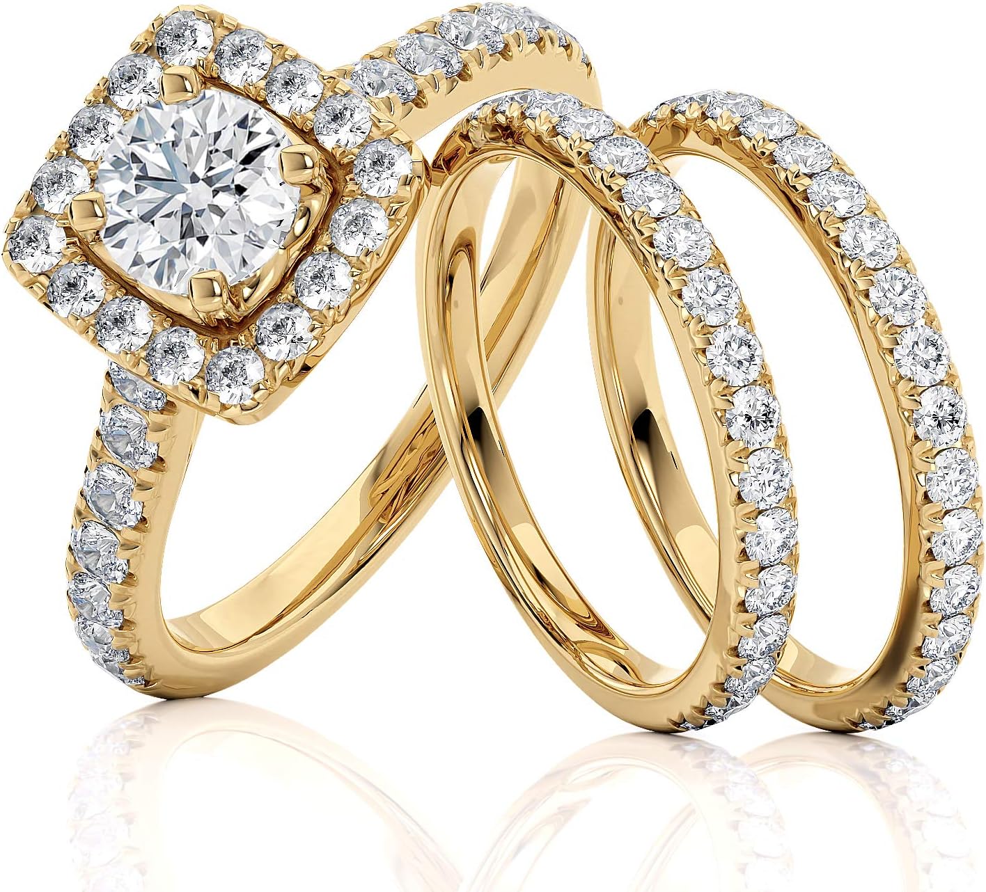 2 Carat Diamond Engagement Ring for Women in 14k Yellow Gold · v4