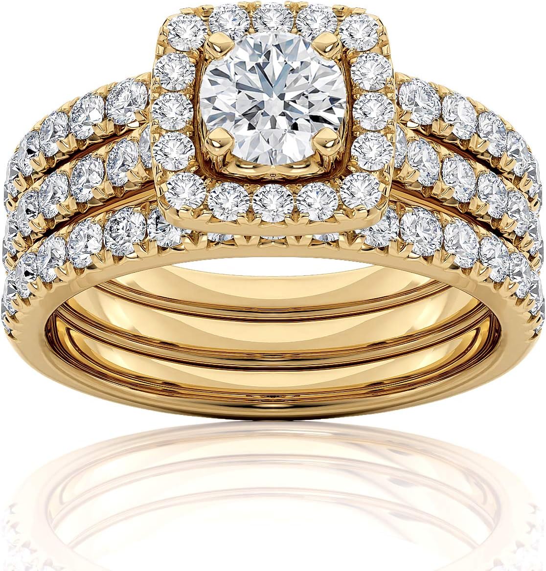 2 Carat Diamond Engagement Ring for Women in 14k Yellow Gold · v4
