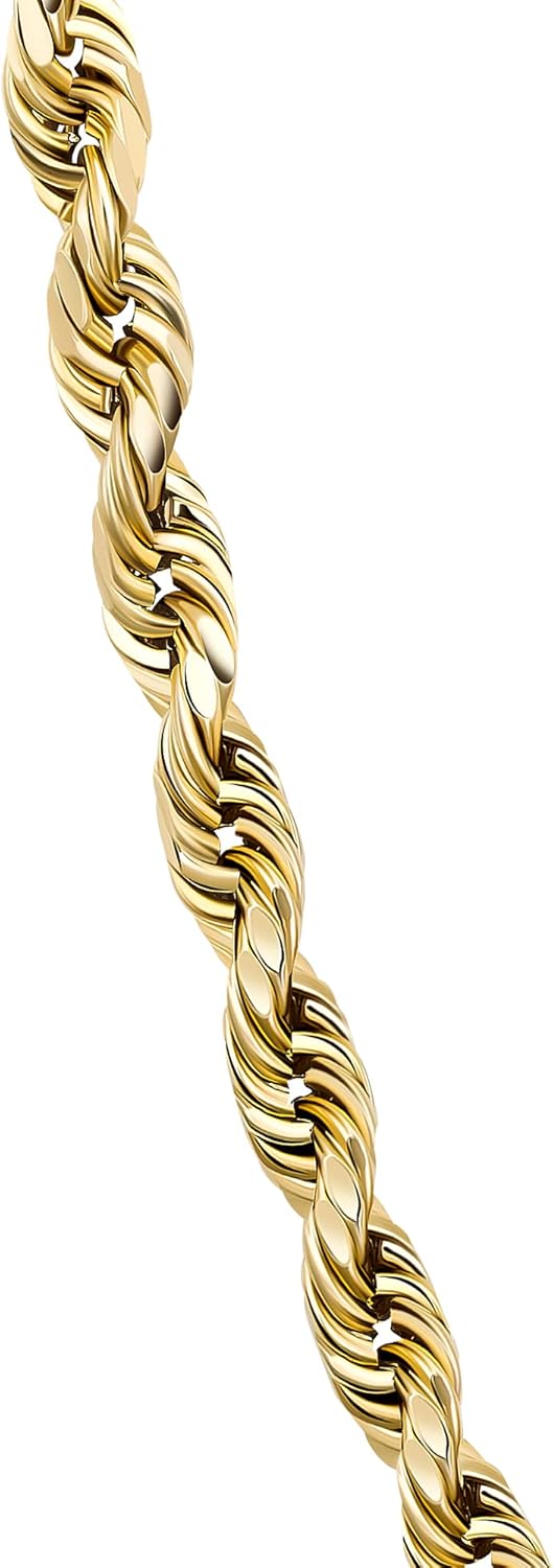 PORI JEWELERS 18 K Gelbgold 1,5 MM, 1,8 MM, 2 MM, 2,5 MM, 3 MM, 4 MM oder 5 MM Seilkette im Diamantschliff, Unisex-Größen 16—30 Zoll