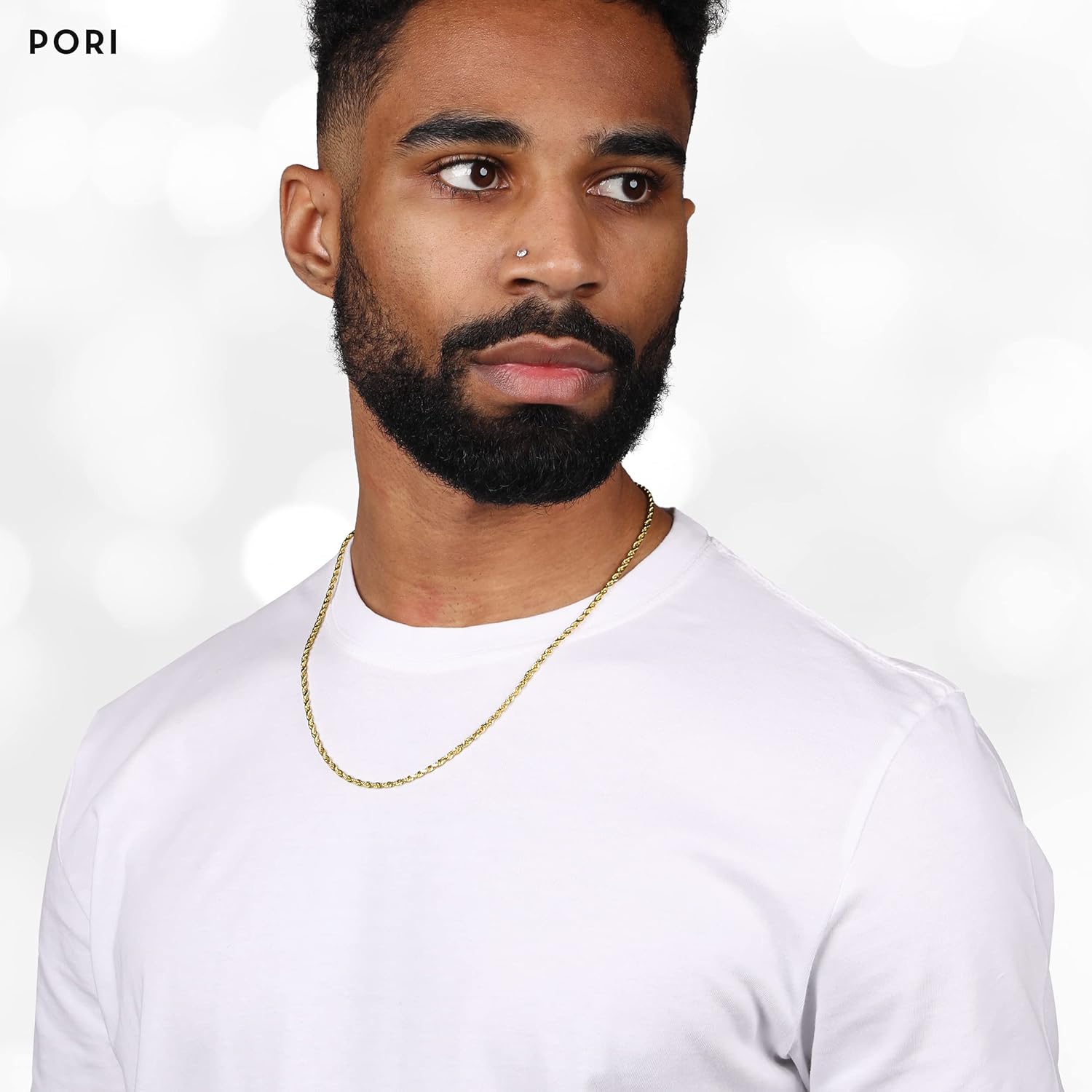 PORI JEWELERS 18 K Gelbgold 1,5 MM, 1,8 MM, 2 MM, 2,5 MM, 3 MM, 4 MM oder 5 MM Seilkette im Diamantschliff, Unisex-Größen 16—30 Zoll