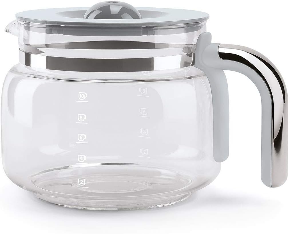 Smeg DCF02WHUK Drip Coffee Machine, Auto-Start Mode, Reuseable Filter, Digital Display, Anti-Drip System, Aroma Intensity Option, 1.4 Litre Tank, White · v2