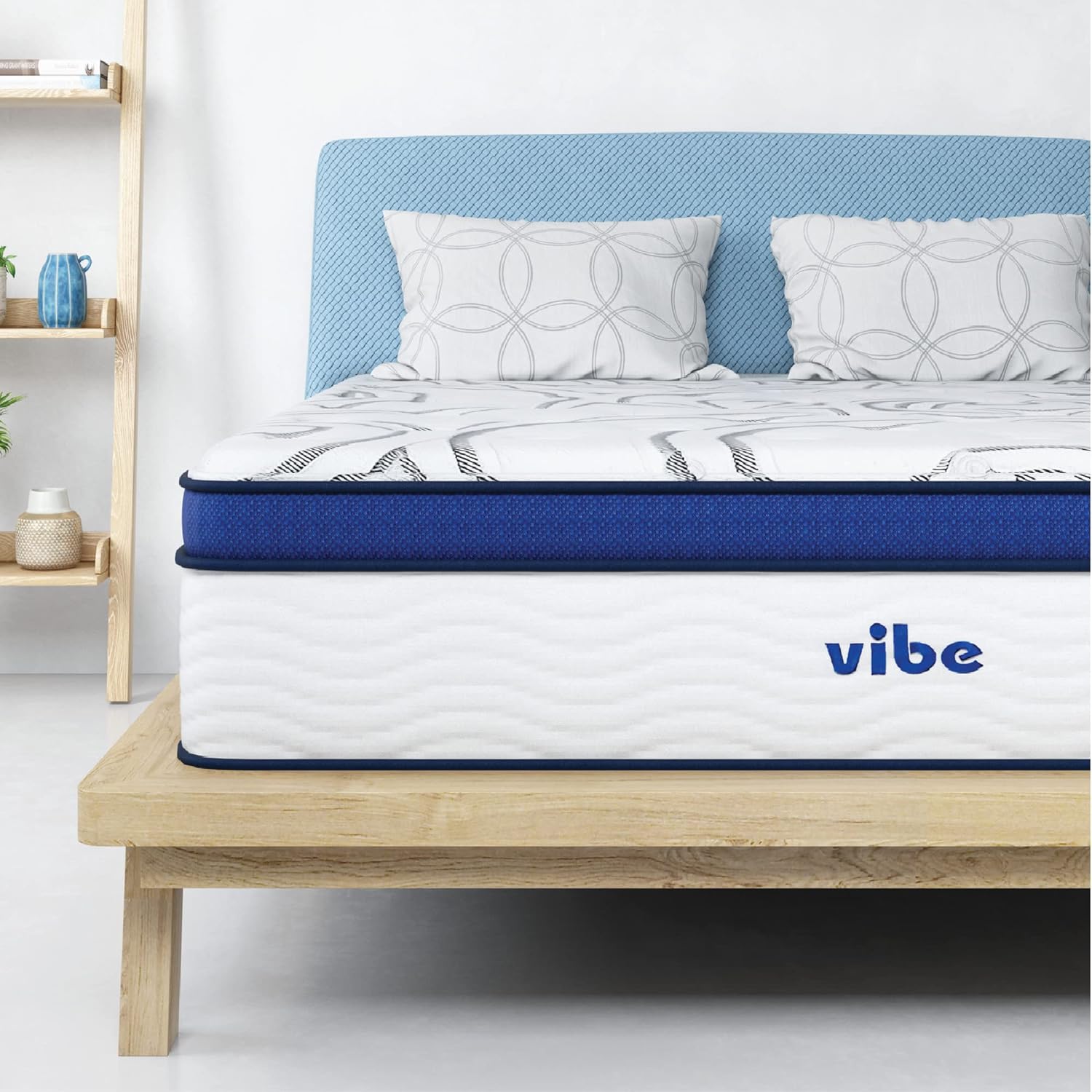 Vibe Quilted Hybrid Mattress, 12-Inch Innerspring and Pillow Top Gel Memory Foam Mattress, Fiberglass Free, CertiPUR-US Certified Bed in a Box, Full, White · v2