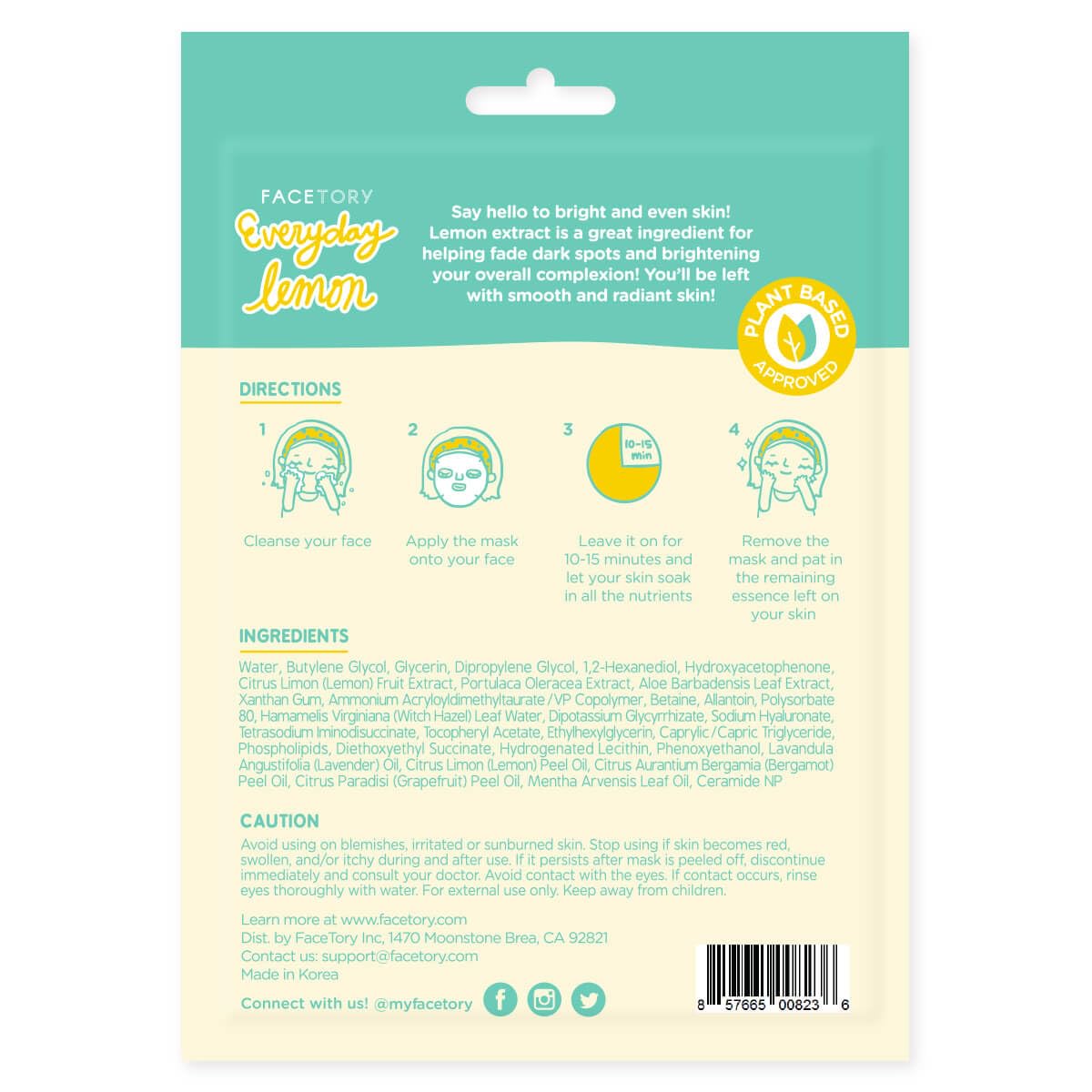 FACETORY K Beauty Face Mask Skin Care - EVERYDAY 8 COLLECTION Sheet Mask Set | Natural Premium Korean Face Mask For All Skin Types - No Sulfates No Parabens (8 pc)