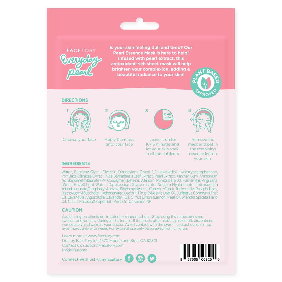 FACETORY K Beauty Face Mask Skin Care - EVERYDAY 8 COLLECTION Sheet Mask Set | Natural Premium Korean Face Mask For All Skin Types - No Sulfates No Parabens (8 pc)