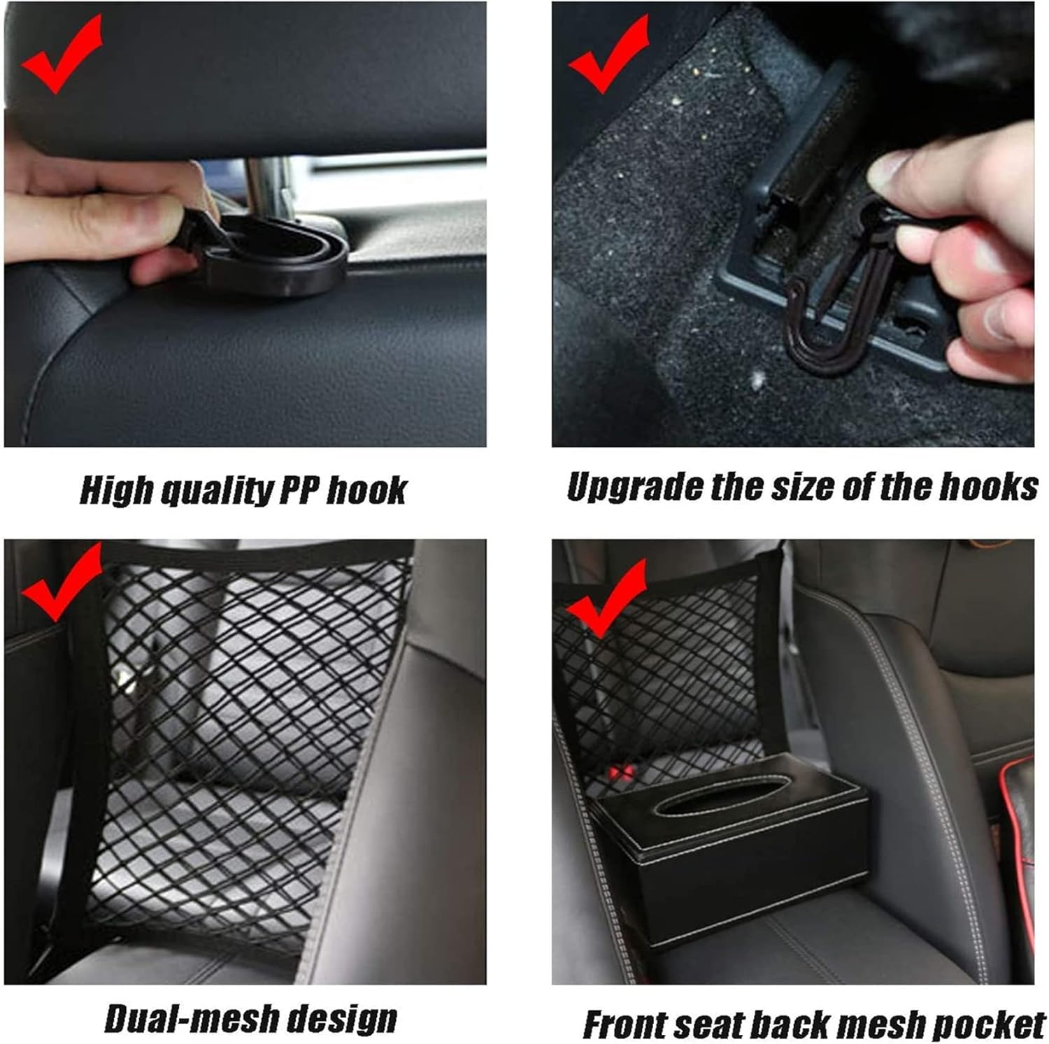 DYKESON Dog Car Net Barrier Pet Barrier with Auto Safety Mesh Organizer Baby Stretchable Storage Bag Universal for Cars, SUVs -Easy Install, Car Divider for Driving Safely with Children  Pets · v6