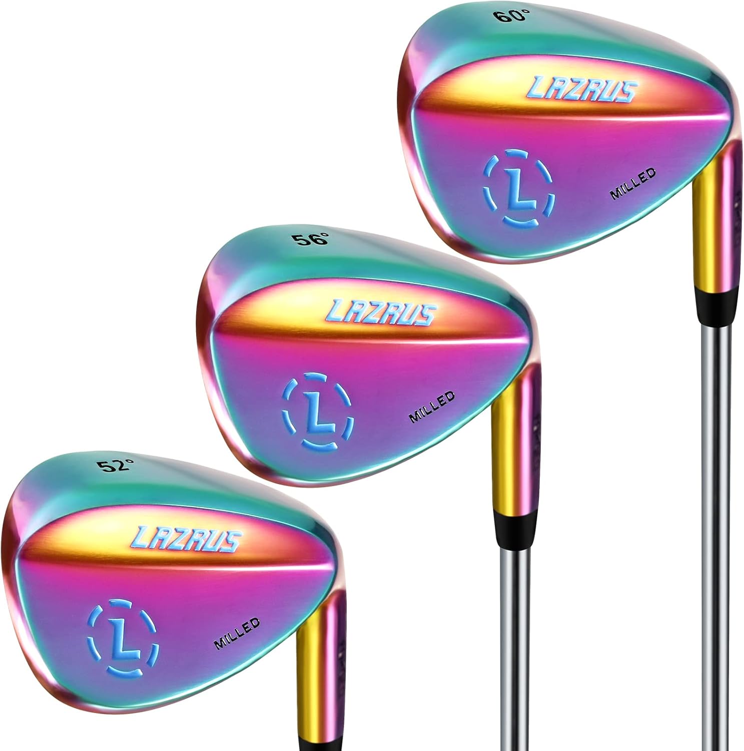 LAZRUS Premium Forged Golf Wedge Set for Men - 52 56 60 Degree Golf Wedges   Milled Face for More Spin - Great Golf Gift · v5