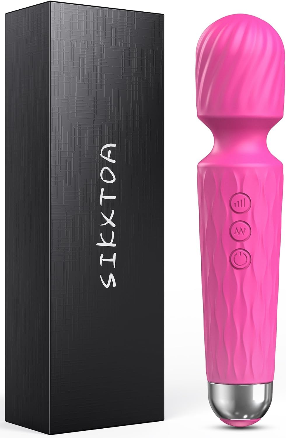 Varita vibradora, juguete sexual con punto G para mujeres y adultos, vibradores para ella, varita masajeadora, juguete sexual estimulador de clítoris, consolador, con 8 velocidades de placer y 20 patrones, potente, impermeable (rosa)