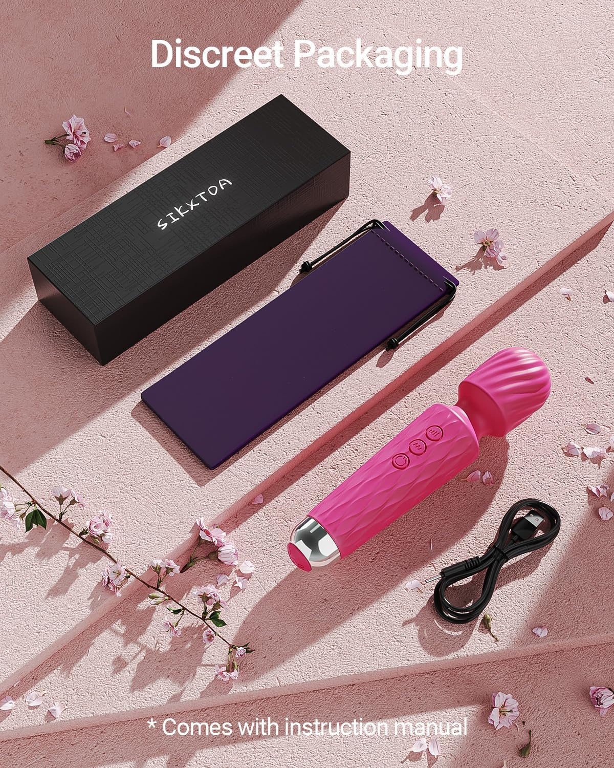 Varita vibradora, juguete sexual con punto G para mujeres y adultos, vibradores para ella, varita masajeadora, juguete sexual estimulador de clítoris, consolador, con 8 velocidades de placer y 20 patrones, potente, impermeable (rosa)