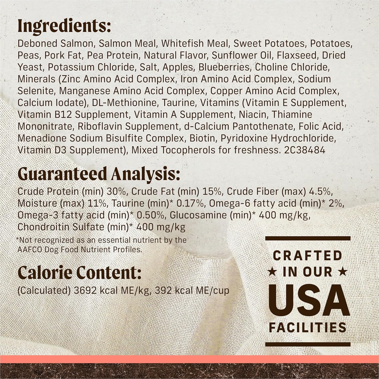 طعام Merrick Premium Grain Free Dry للكلاب البالغة، طعام صحي وطبيعي مع سمك السلمون الحقيقي والبطاطا الحلوة - كيس 4.0 رطل