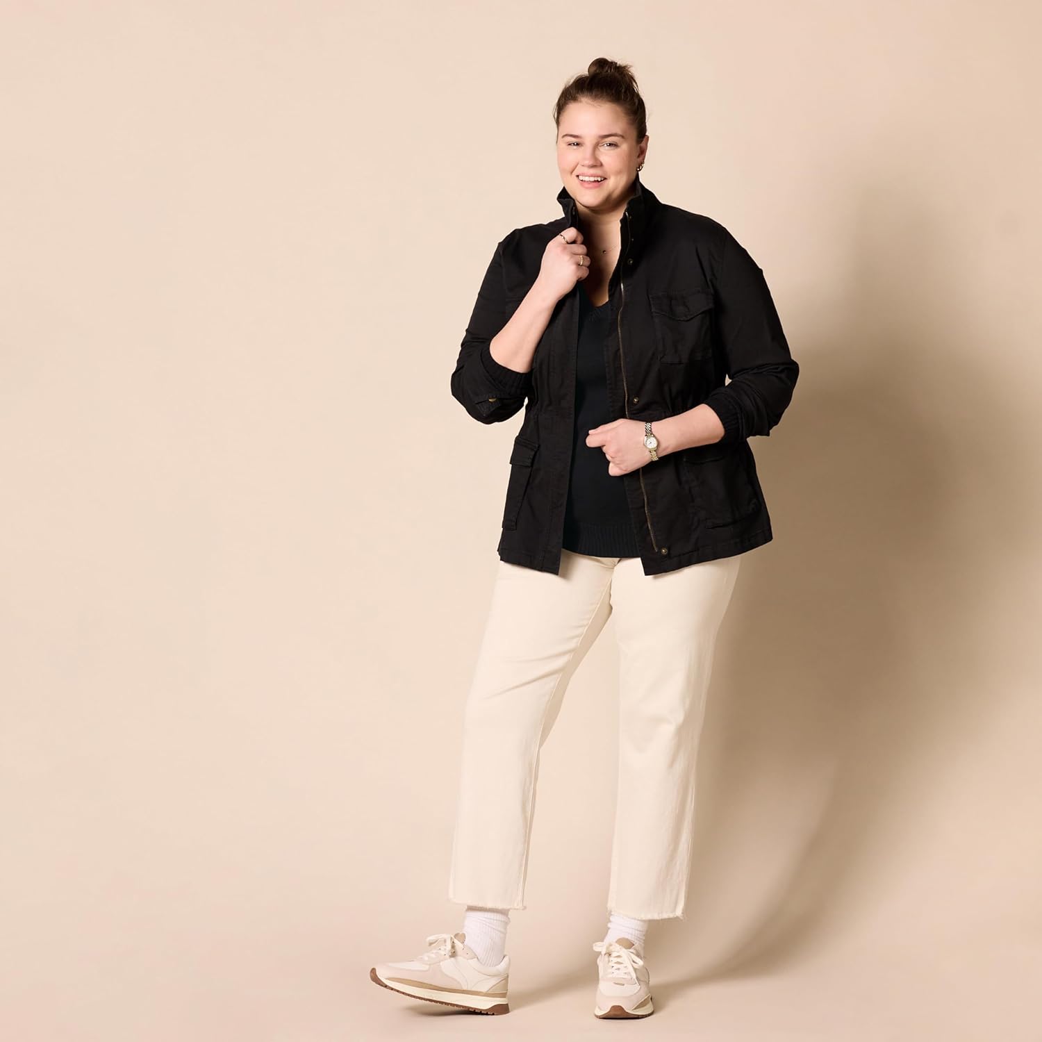 Amazon Essentials Maglione da donna a maniche lunghe con scollo a V in 100% cotone