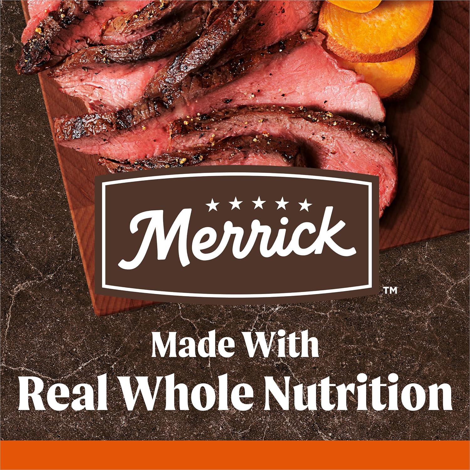 Alimento seco Merrick Premium sin cereales para perros adultos, croquetas sanas y naturales, auténtica carne de res y batata de Texas, bolsa de 10 libras
