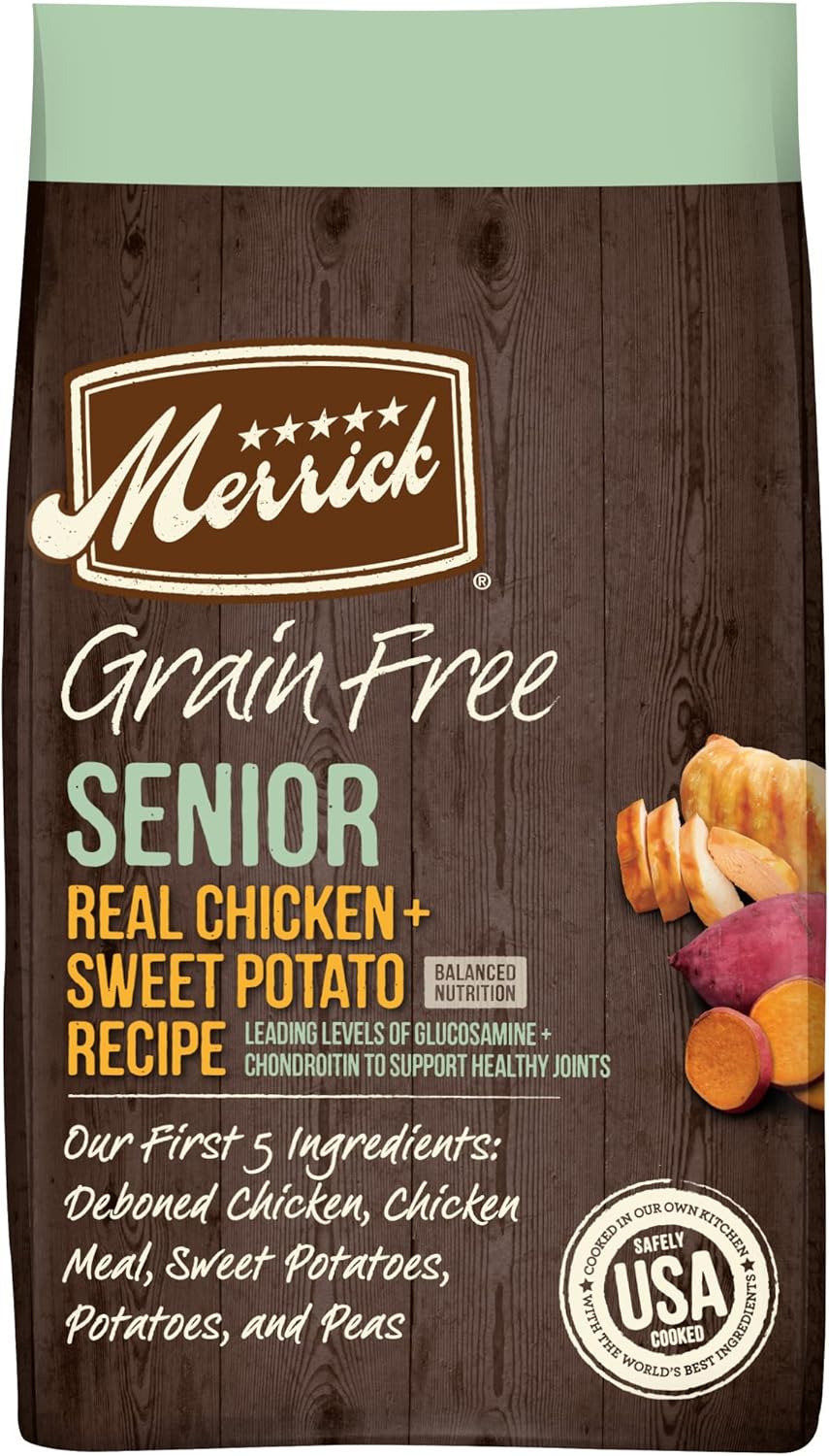 Merrick Senior Dry Dog Food with Real Meat 10 Pound (Pack of 1)