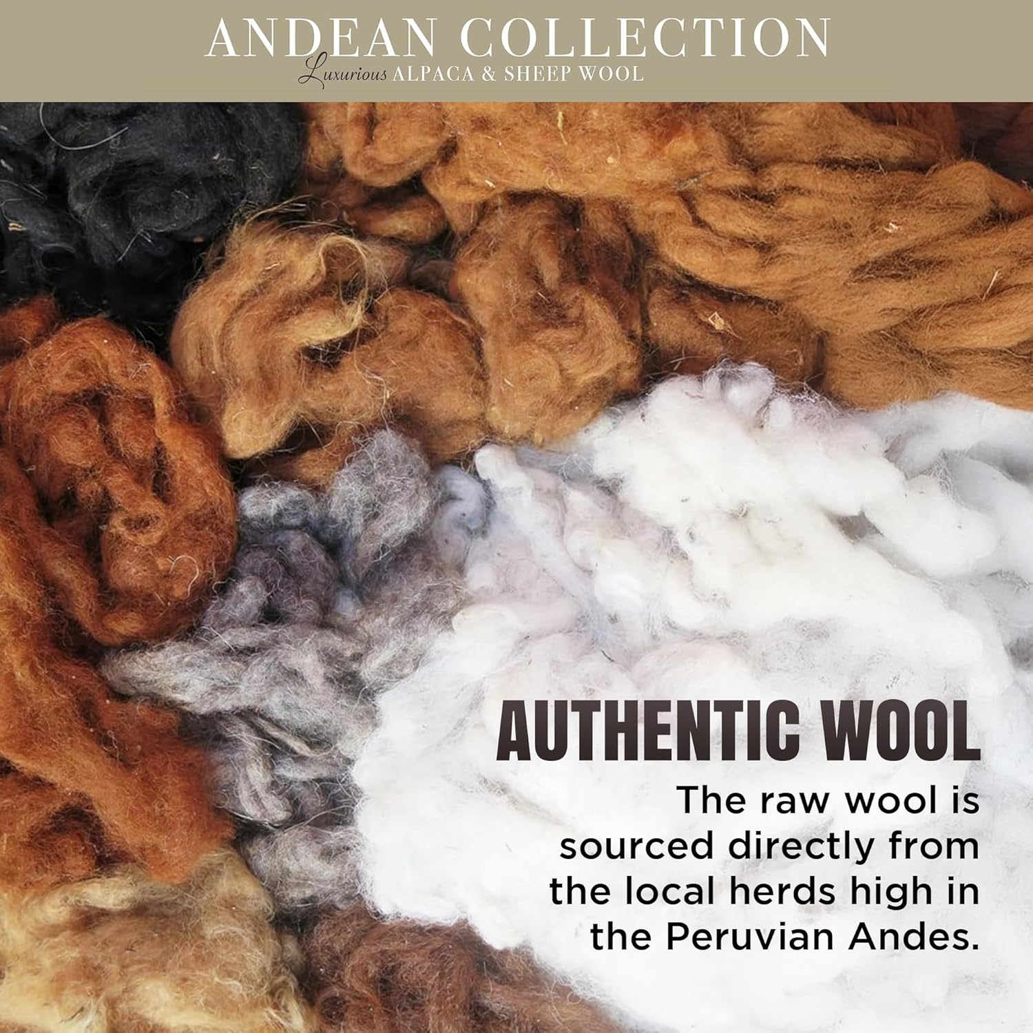 Desert Breeze Distributing 100% Natural Alpaca and Merino Wool Blanket, Andean Collection Rustic Woven, Warm and Thick Wool Blanket King Size, Made in Peru · v2