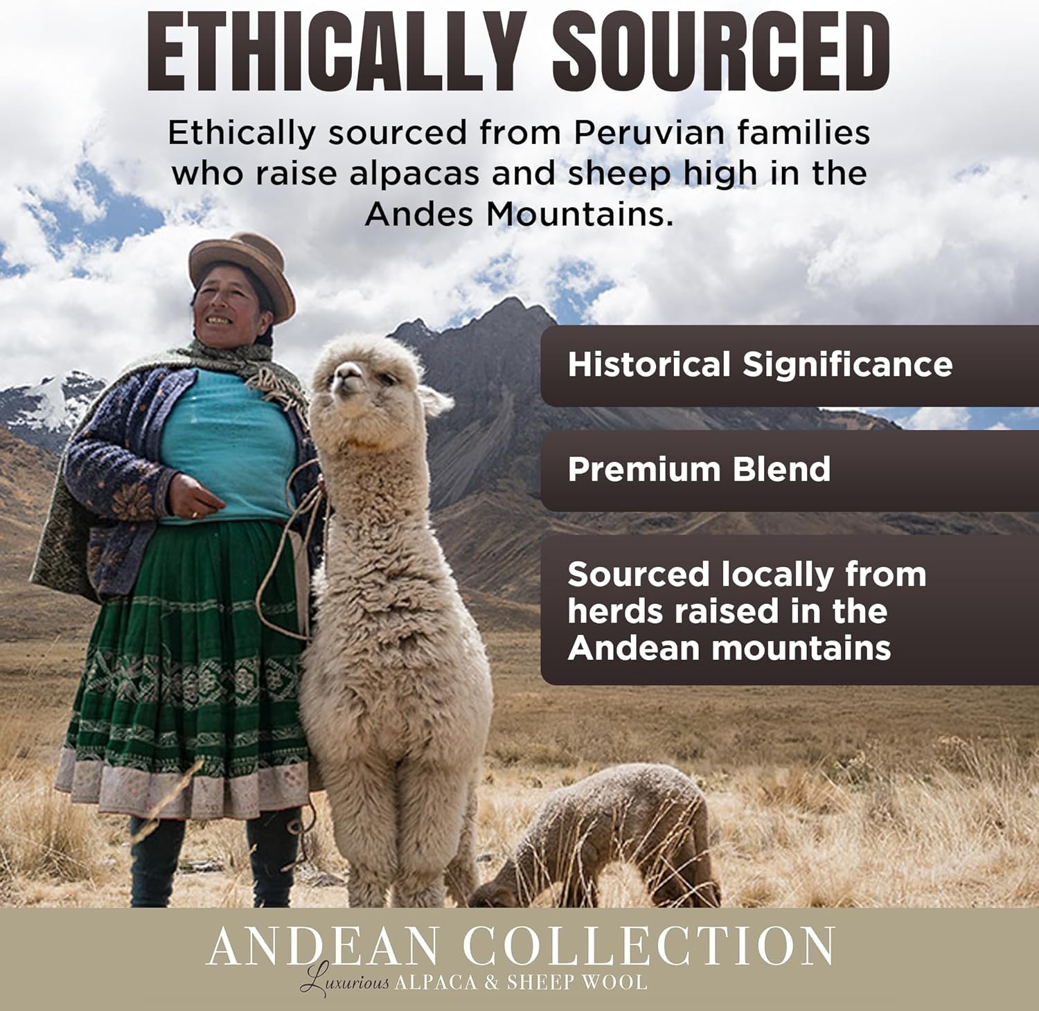 Desert Breeze Distributing 100% Natural Alpaca and Merino Wool Blanket, Andean Collection Rustic Woven, Warm and Thick Wool Blanket King Size, Made in Peru · v2