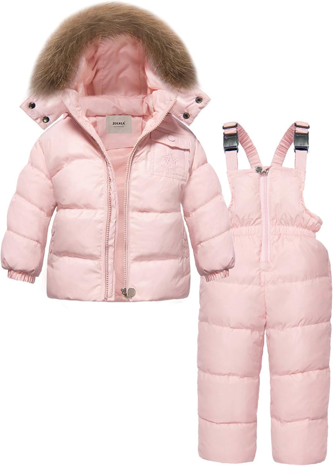 ZOEREA Girls Winter Snowsuit, Children Clothing Sets Winter Hooded Duck Down Jacket   Trousers Snowsuit for Boys Unisex Baby