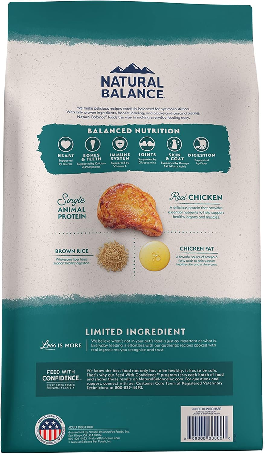 Natural Balance Limited Ingredient Adult Dry Dog Food with Healthy Grains, Chicken  Brown Rice Recipe, 12 Pound (Pack of 1) · v2