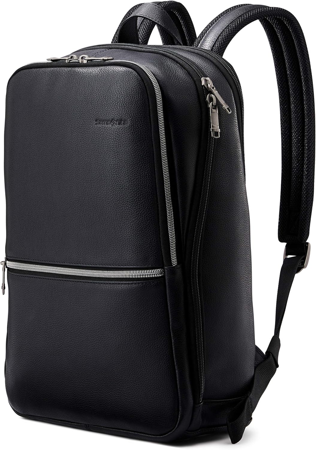 Samsonite Classic Slim Rucksack aus Leder, Schwarz, Einheitsgröße