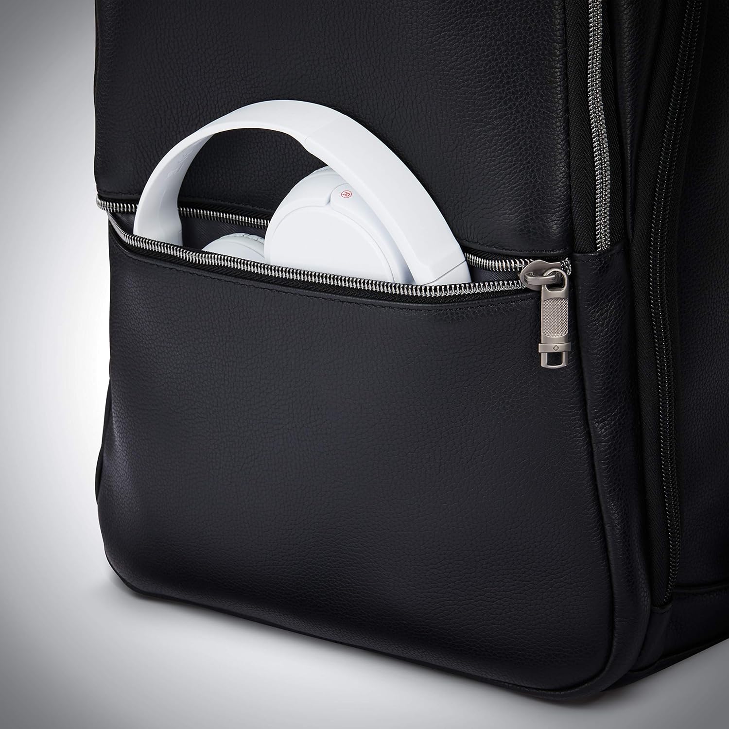Samsonite Classic Slim Rucksack aus Leder, Schwarz, Einheitsgröße