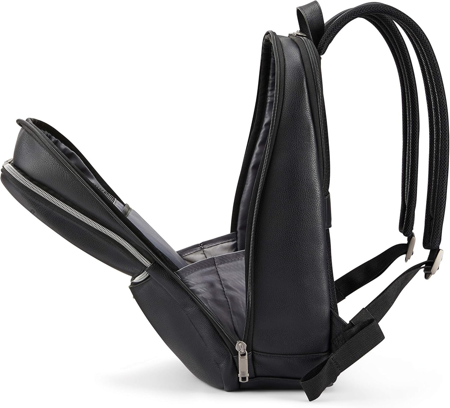 Samsonite Classic Slim Rucksack aus Leder, Schwarz, Einheitsgröße