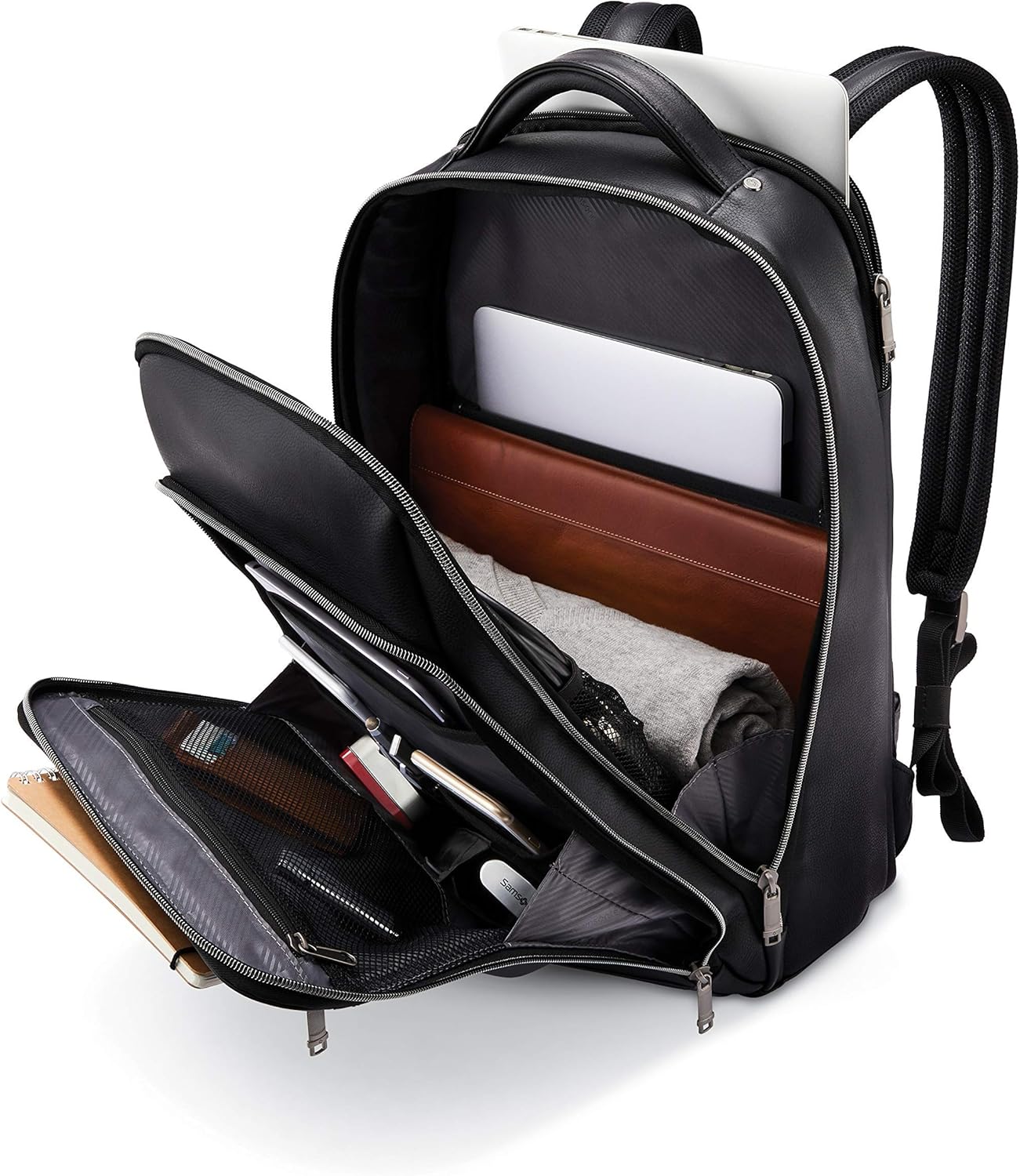 Zaino Samsonite Classic in pelle, nero, taglia unica