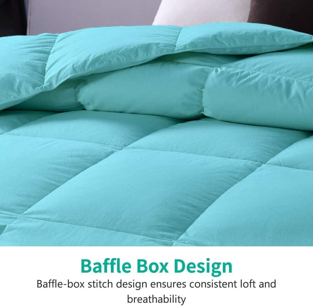 Comforter Duvet Insert - 3pc Down Alternative Bedding Comforter Set - All Season Quilted Duvet Insert with 8 Corner Tabs, Soft, Breathable (Queen/Full XL Size 88x92") - Aqua Solid · v2
