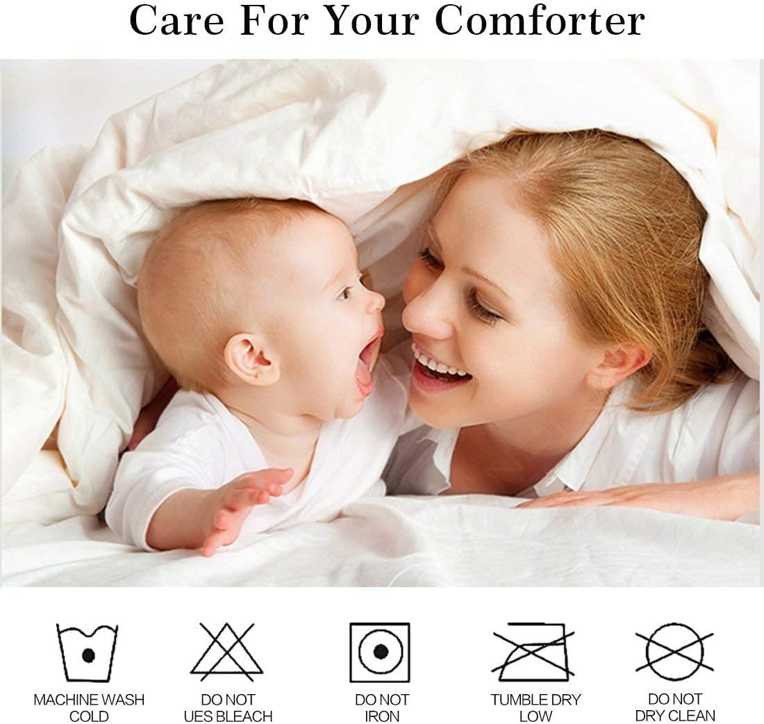 Comforter Duvet Insert - 3pc Down Alternative Bedding Comforter Set - All Season Quilted Duvet Insert with 8 Corner Tabs, Soft, Breathable (Queen/Full XL Size 88x92") - Aqua Solid · v2