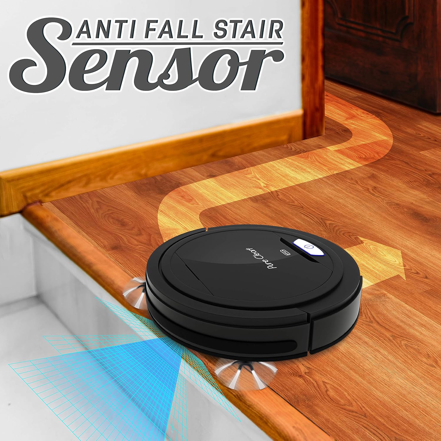 PURE CLEAN PUCRC26B.9 Automatic Robot Vacuum Cleaner-Robotic Auto Home Cleaning for Clean Carpet Hardwood Floor-Bot Self Detects Stairs-Air Filter Pet Hair Allergies Friendly- · v6