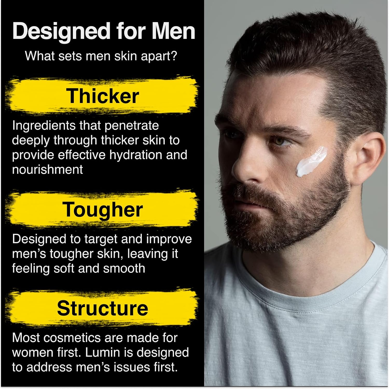 Lumin - Complete Set Mens skincare Routine includes: Charcoal Face Wash, Charcoal Scrub, Face Moisturizer, Wrinkle Serum, Recovery Oil  Dark Circle Defense Balm · v4