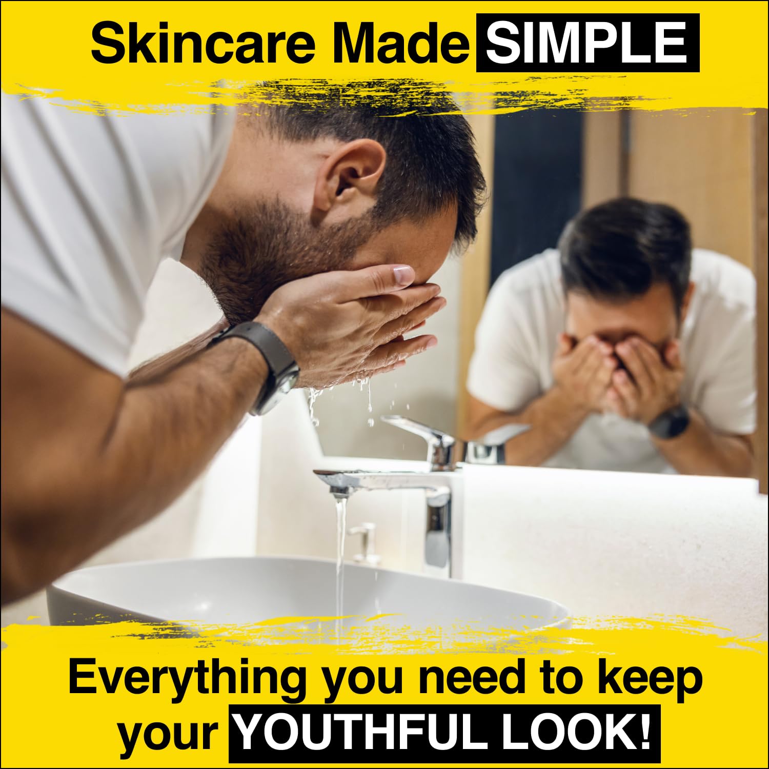 Lumin - Complete Set Mens skincare Routine includes: Charcoal Face Wash, Charcoal Scrub, Face Moisturizer, Wrinkle Serum, Recovery Oil  Dark Circle Defense Balm · v4