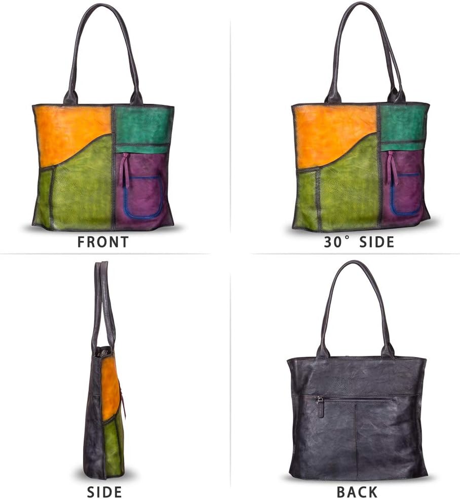 Schultertasche aus echtem Leder, Tragetasche für Damen, Vintage-Geldbörsen und Handtaschen aus echtem Leder, Tragetasche mit Henkel