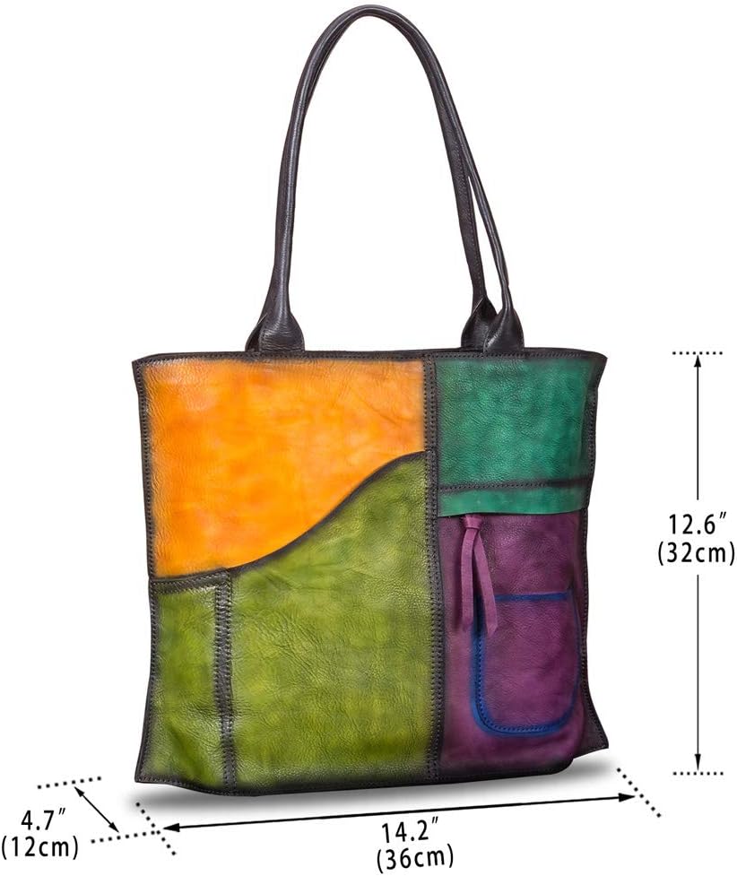 Schultertasche aus echtem Leder, Tragetasche für Damen, Vintage-Geldbörsen und Handtaschen aus echtem Leder, Tragetasche mit Henkel