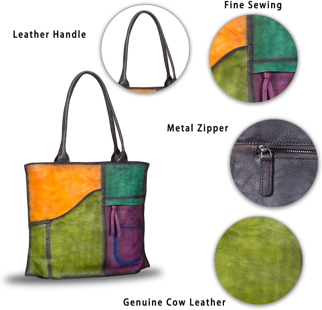 Schultertasche aus echtem Leder, Tragetasche für Damen, Vintage-Geldbörsen und Handtaschen aus echtem Leder, Tragetasche mit Henkel