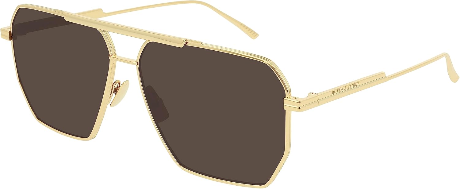 Bottega Veneta Square Okulary przeciwsłoneczne BV1012S 003 Złote 60mm 1012