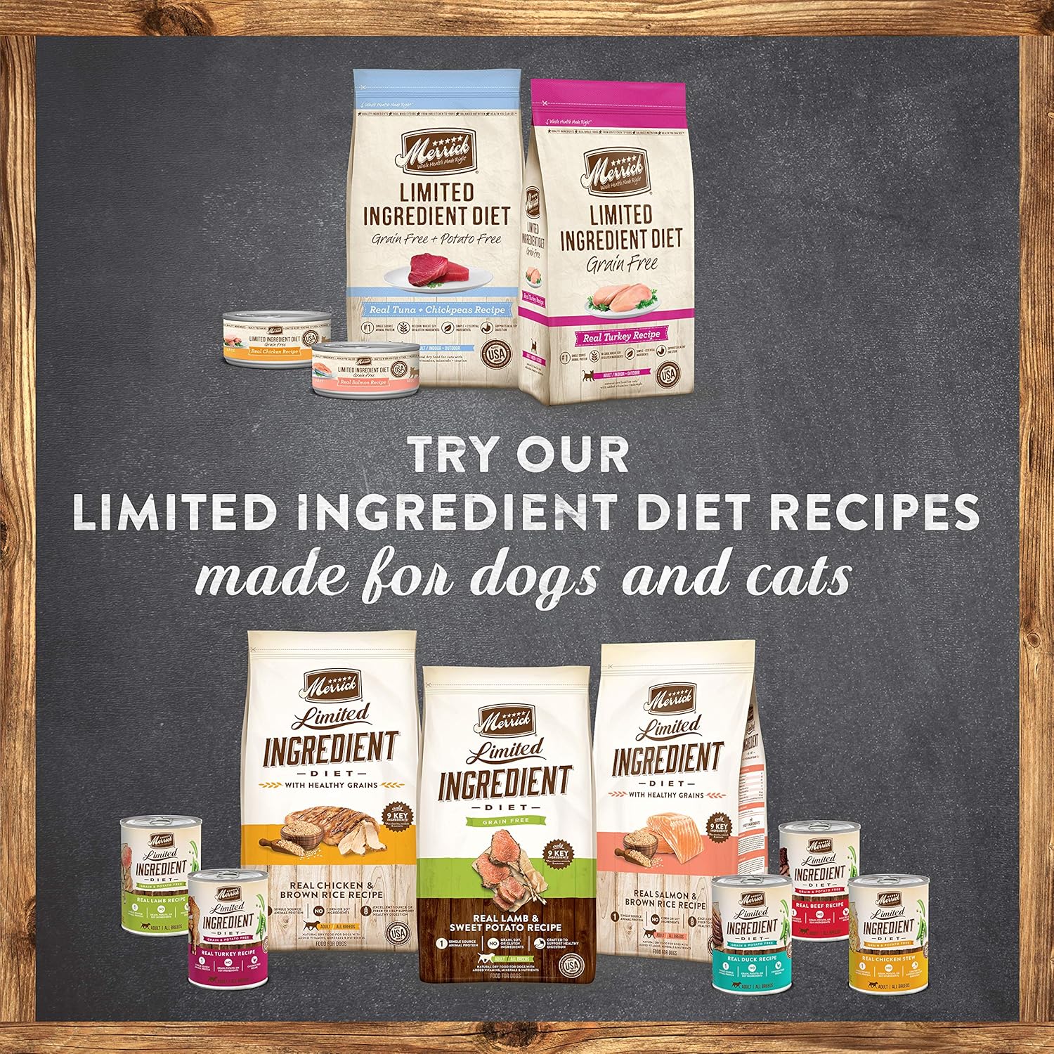 طعام الكلاب الجاف Merrick Limited Ingredient Diet وصفة الأرز البني بالدجاج الحقيقي مع الحبوب الصحية - كيس 22 رطلاً