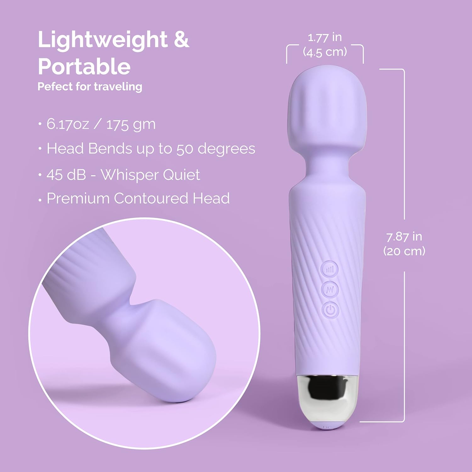Ava Vibrator Wand Sex Toys [vibratori stimolatori del clitoride] Vibratore da donna | Sex Toy | Regali per donna | 20 modelli a 8 velocità di piacere | Silenzioso e piccolo | Sex Toys per adulti -Standard - Viola