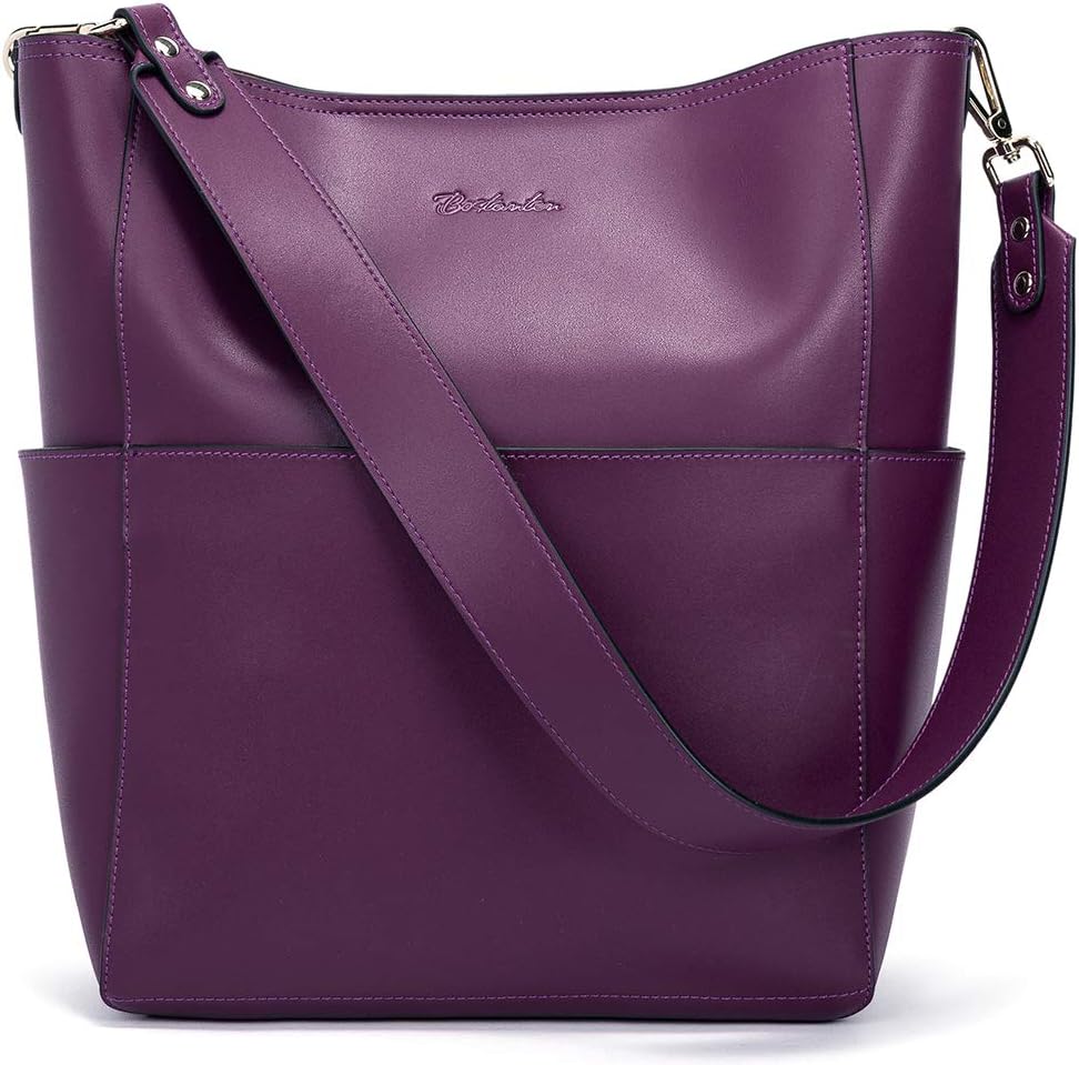 BOSTANTEN Womens Leather Designer Handbags Tote Purses Shoulder Bucket Bags · v2