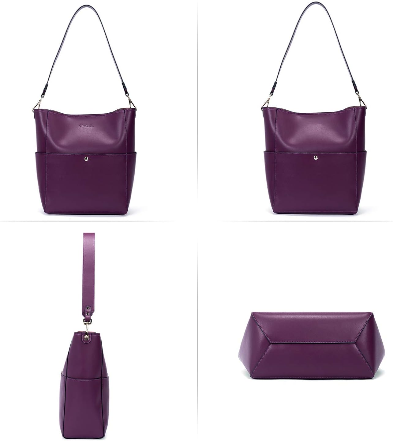 BOSTANTEN Womens Leather Designer Handbags Tote Purses Shoulder Bucket Bags · v2