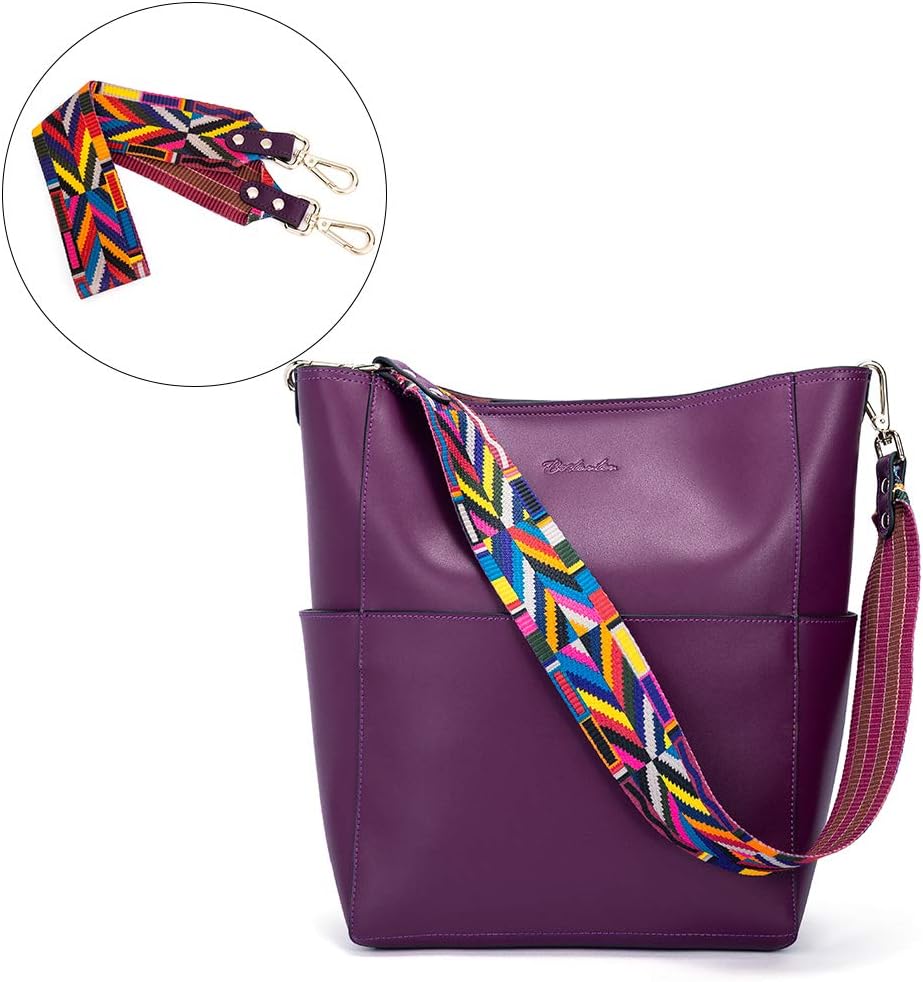 BOSTANTEN Womens Leather Designer Handbags Tote Purses Shoulder Bucket Bags · v2