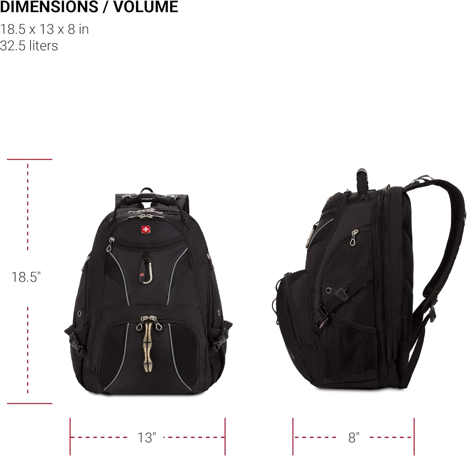 กระเป๋าเป้สะพายหลังใส่โน้ตบุ๊ก SwissGear 1923 ScanSmart สีดำ/เงิน ขนาด 17 นิ้ว