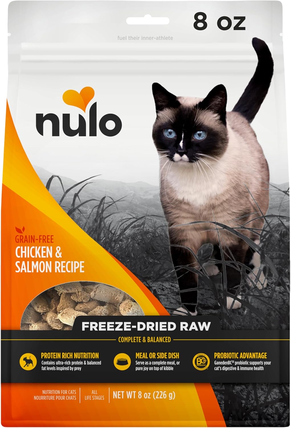 Nulo Freestyle Freeze-Dried Raw, Ultra-Rich Grain-Free Dry Cat Food for All Breeds and Life Stages with BC30 Probiotic for Digestive and Immune Health · v3